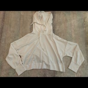 White Cropped Hoodie